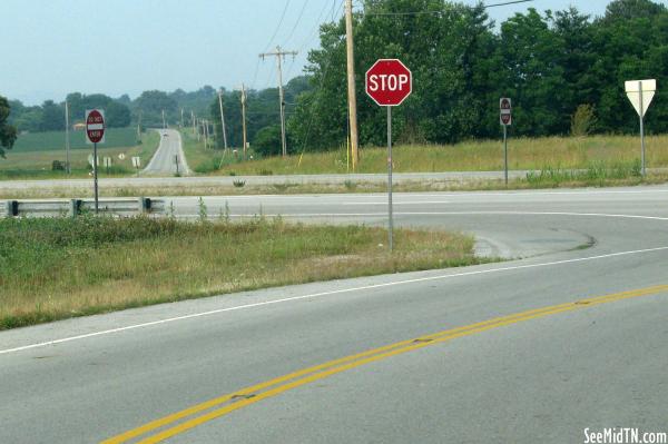 Where the Old Highway and New Highway intersect