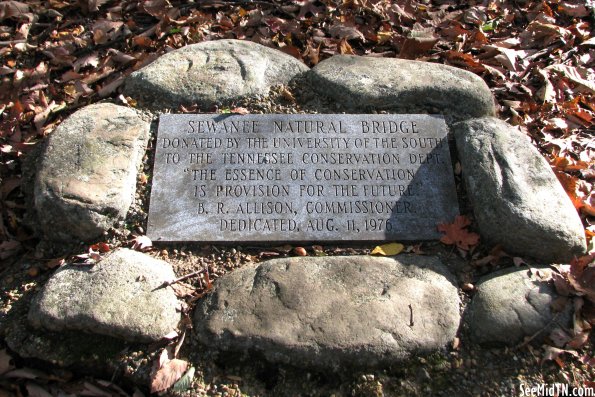 Sewanee Natural Bridge marker