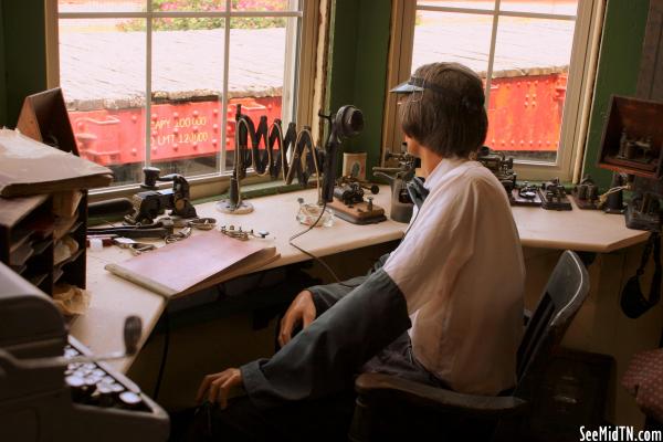 Cowan Railroad Museum - Telegraph operator Mannequin