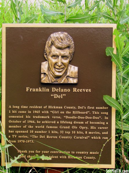 Del Reeves plaque