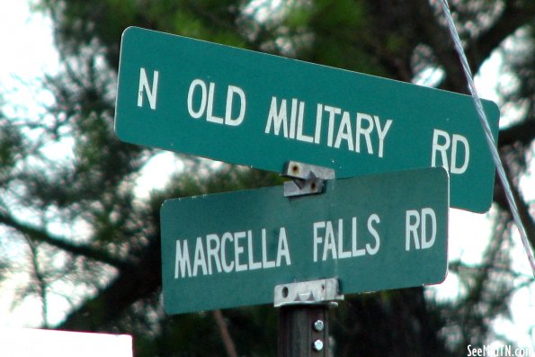 Marcella Falls Rd at Old Military Rd.