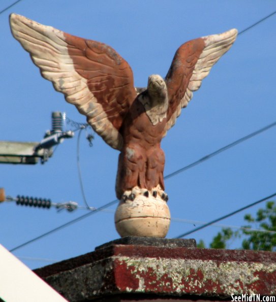 Eagle at an old storefront - Loretto