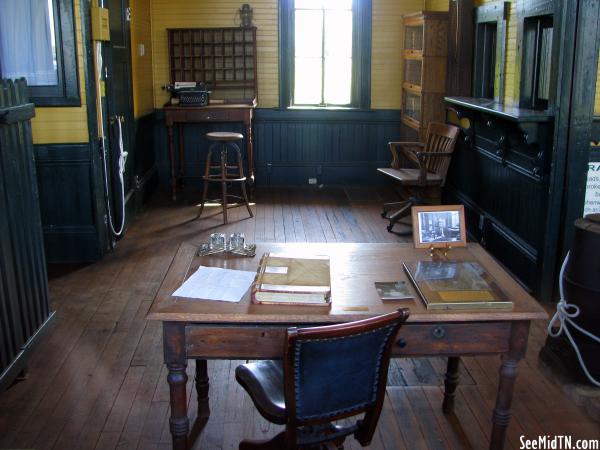 Looking inside the Hohenwald Depot