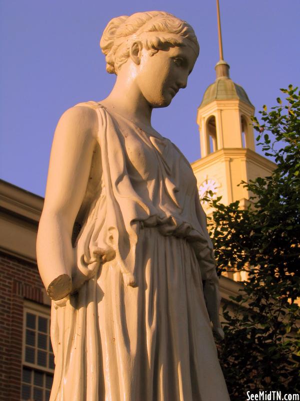 Fayetteville Confederate Women's Fountain & Courthouse clock tower