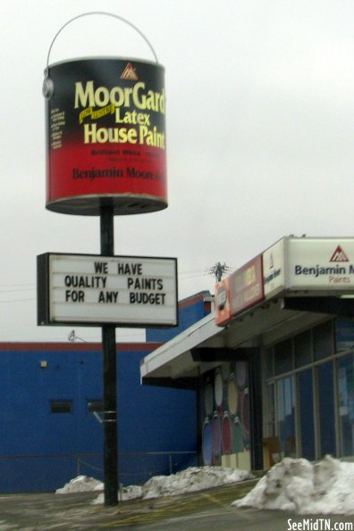 Moore Paints - oversized paint can sign