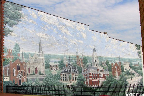 Clarksville Mural from the left