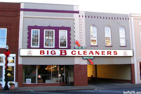 Big B Cleaners drive-in Window neon sign