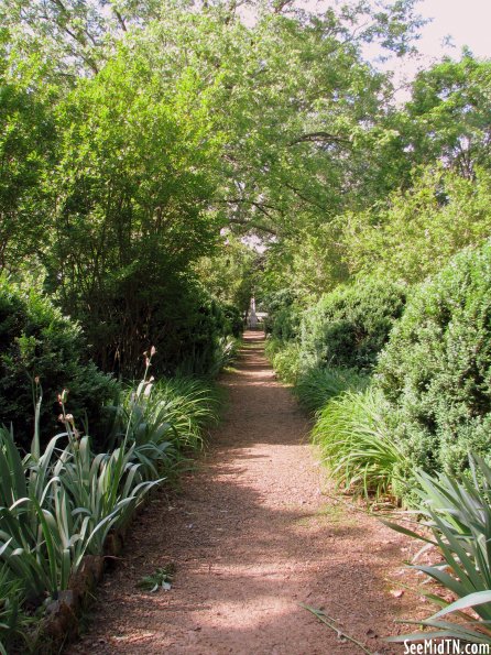 Sam Davis Home path through garden to gravesite