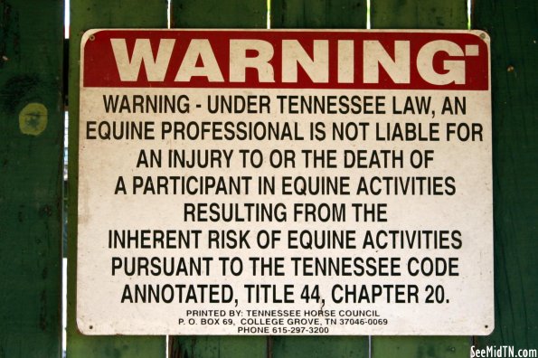 Warning of Equine activities