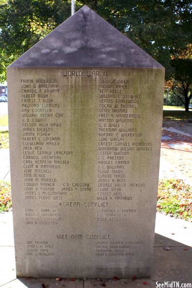 Smith County War memorial - WWII, Korea, Vietnam