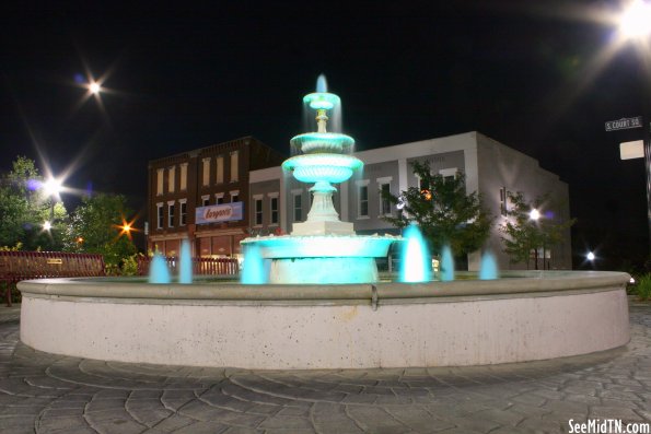 McMinnville Park Fountain at Night