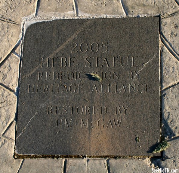 Hebe Statue 2005 Rededication stone