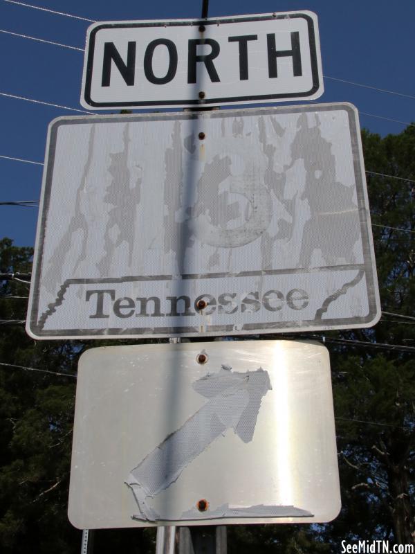 Faded Highway 13 sign