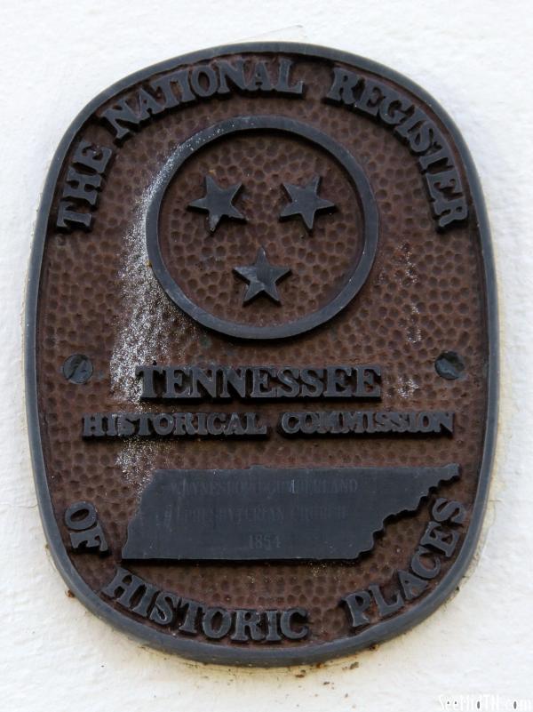 Waynesboro Cumberland Presbyterian Church NRHP Plaque