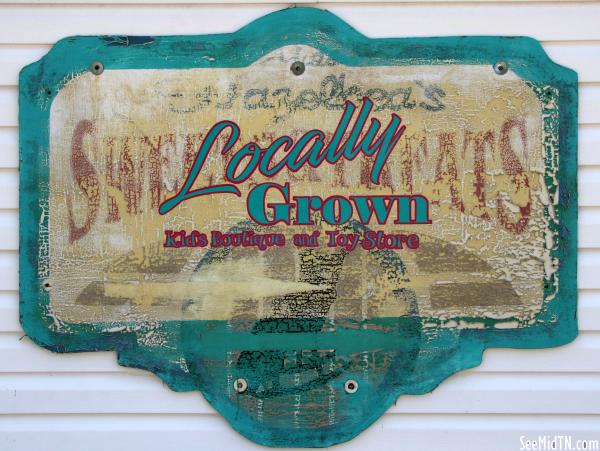 Locally Grown repurposed sign