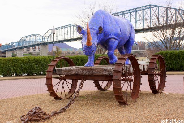 Blue Boy and Walnut Street Bridge