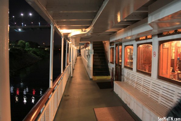 Delta Queen Exterior walkway at night