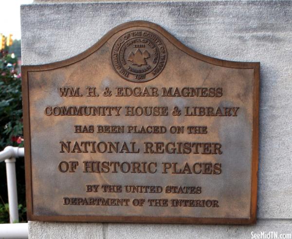 Warren: Magness Library NRHP marker