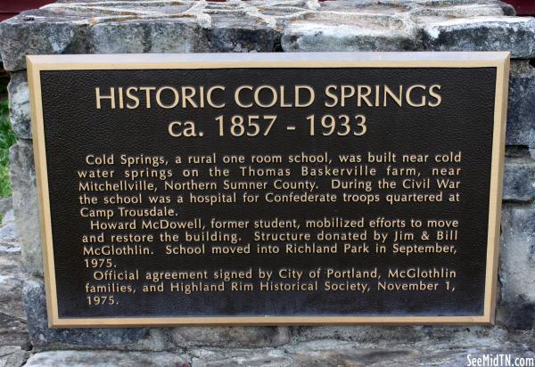 Sumner: Historic Cold Springs