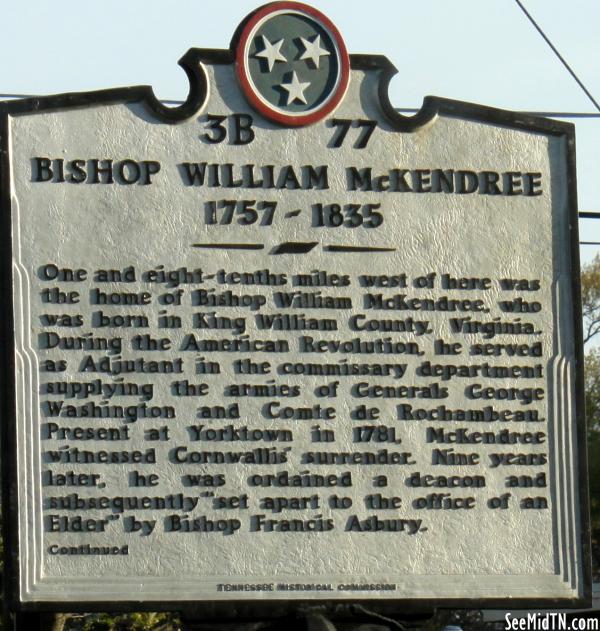 Sumner: Bishop William McKendree 1757-1835