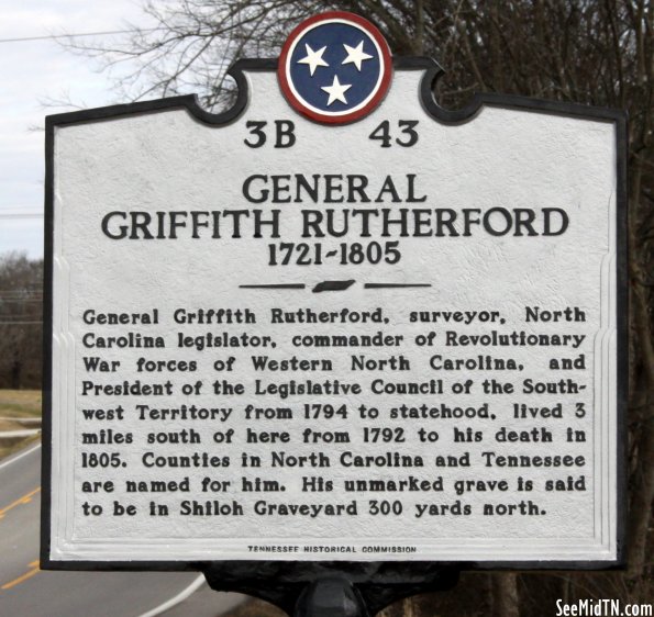 Sumner: General Griffith Rutherford 1721-1805