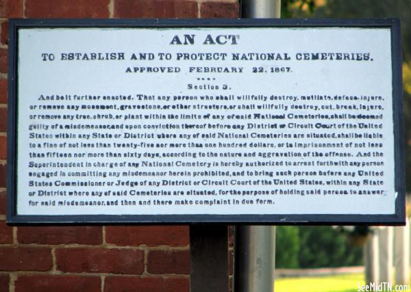 Stewart: An Act to establish and protect national Cemteries