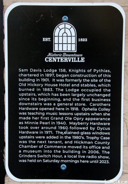 Hickman: Centerville - Knights of Pythias Sam Davis Lodge 158 Hickman: Centerville - Knights of Pythias Sam Davis Lodge 158