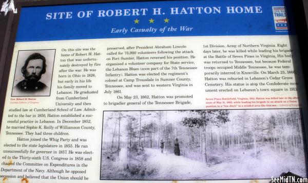 Wilson: Site of Robert H Hatton Home