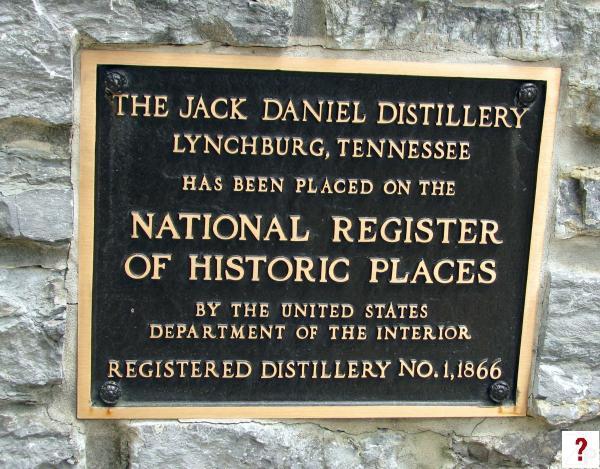 Moore: Jack Daniels National Register plaque (new)