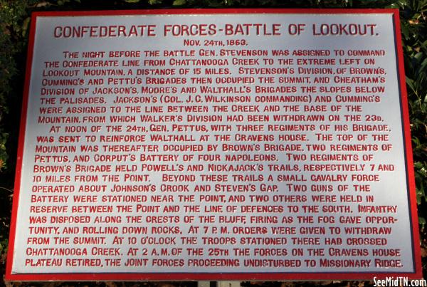 Confederate Forces-Battle of Lookout