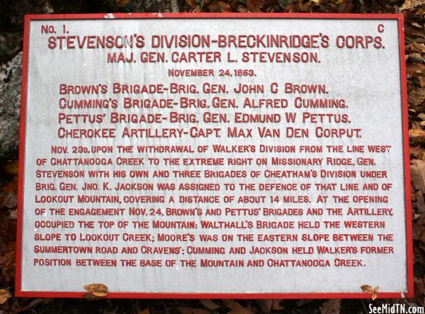 Battle of Lookout Mtn.: Stevenson's Division-Breckenridge's Corps.1C 