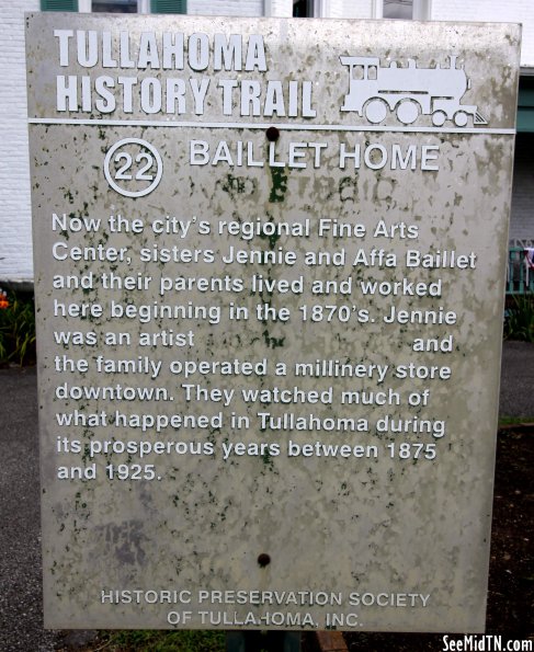 Coffee: Tullahoma History Trail 22 Baillet Home