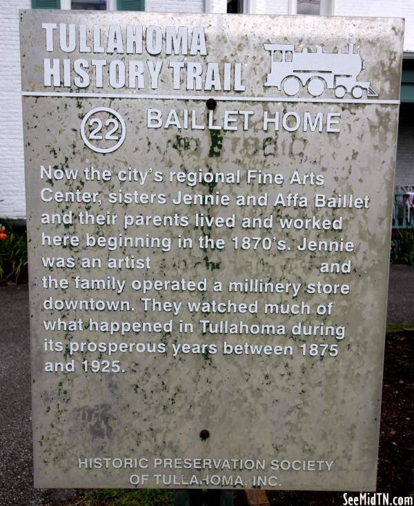 Coffee: Tullahoma History Trail 22 Baillet Home