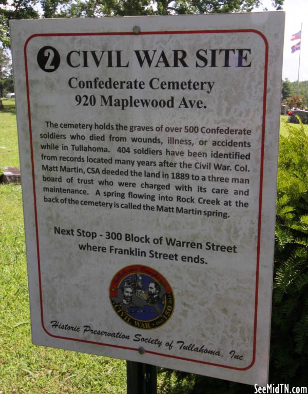 Coffee: Tullahoma Civil War Site 2 Confederate Cemetery