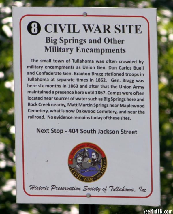 Coffee: Tullahoma Civil War Site 8 Big Springs + Other Military Encampments
