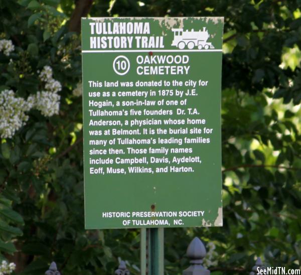 Coffee: Tullahoma History Trail 10 Oakwood Cemetery