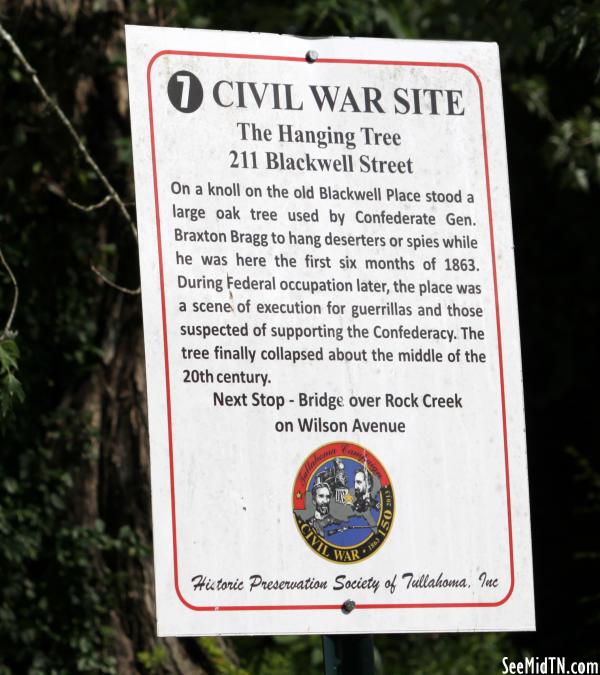 Coffee: Tullahoma Civil War Site 7 Hanging Tree