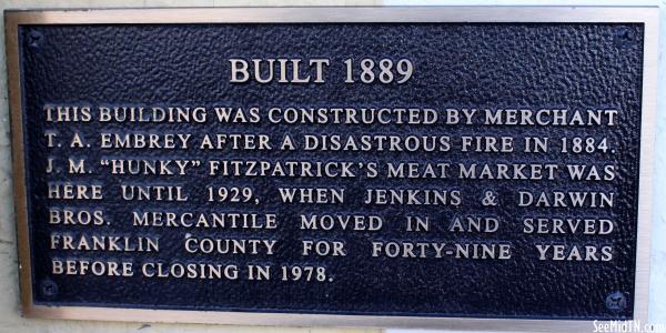Franklin: Built 1889 Hunky's Meat Market
