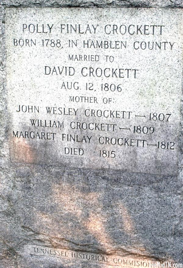 Franklin: Polly Crockett burial marker