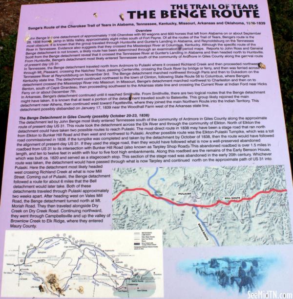 Giles: Trail of Tears Benge Route