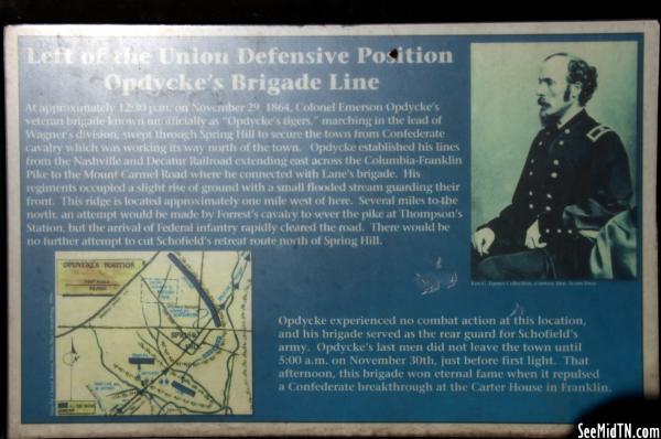 Maury: Left of the Union Defensive Position | Opdycke's Brigade Line