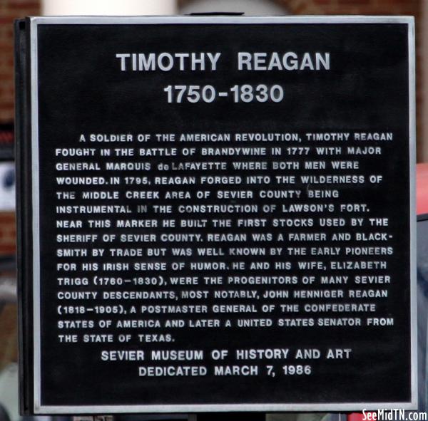 Sevier: Timothy Reagan 1750-1830