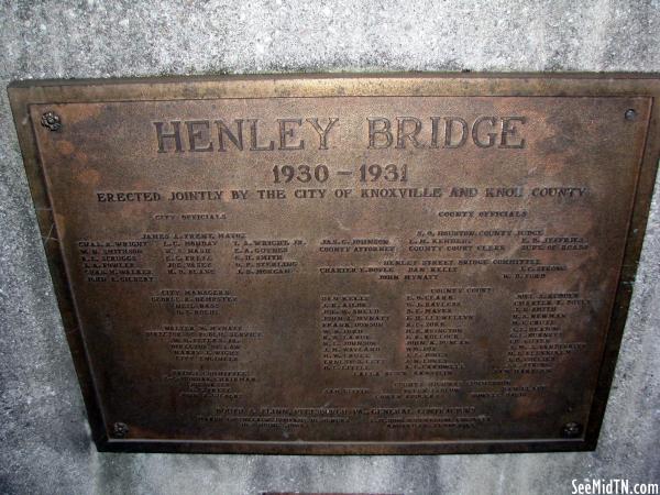 Knox: Henley Bridge plaque