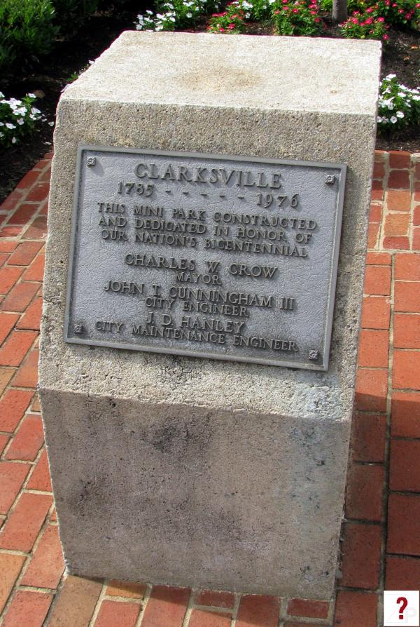 Clarksville: America's Bicentennial park marker