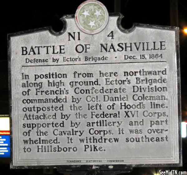 Battle of Nashville, Defense by Ector's Brigade, Dec. 15, 1864