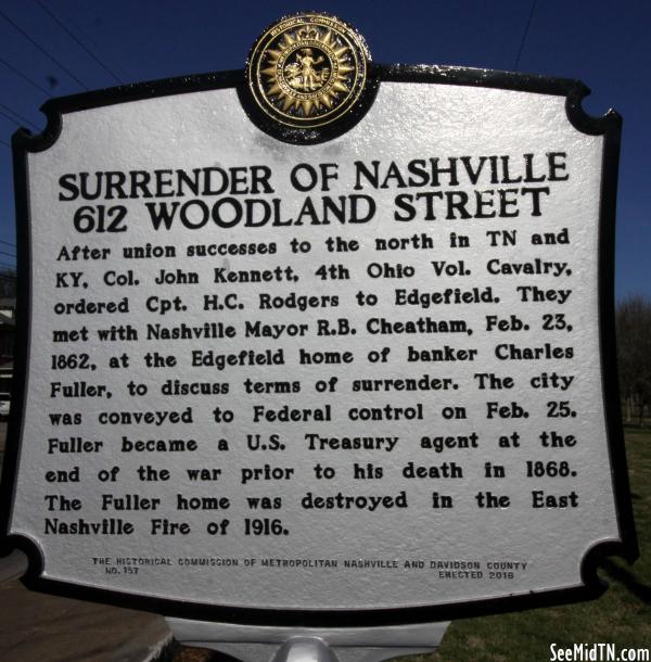 Surrender of Nashville 612 Woodland Street