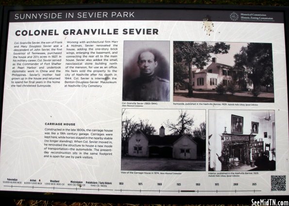 Sunnyside in Sevier Park: Colonel Granville Sevier