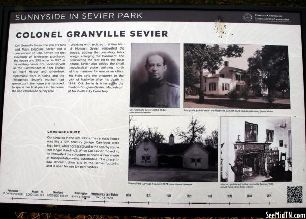 Sunnyside in Sevier Park: Colonel Granville Sevier