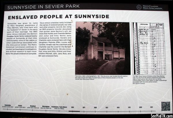 Sunnyside in Sevier Park: Enslaved People at Sunnyside