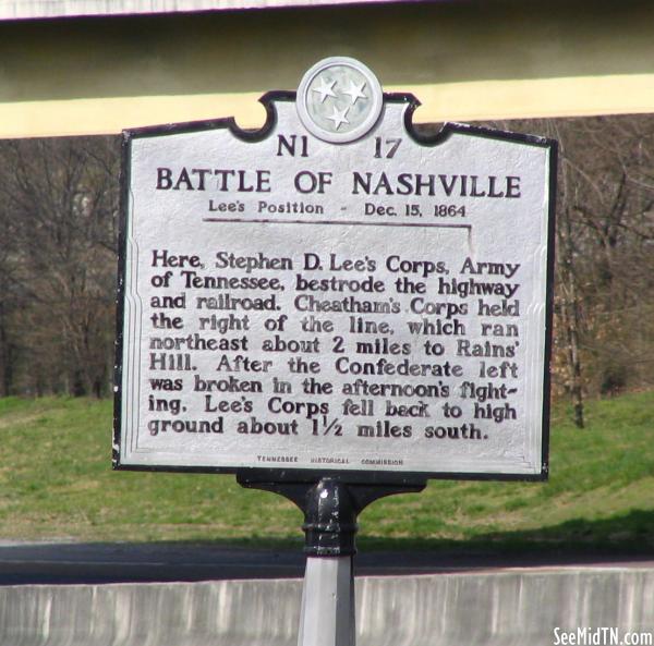 Battle of Nashville - Lee's position